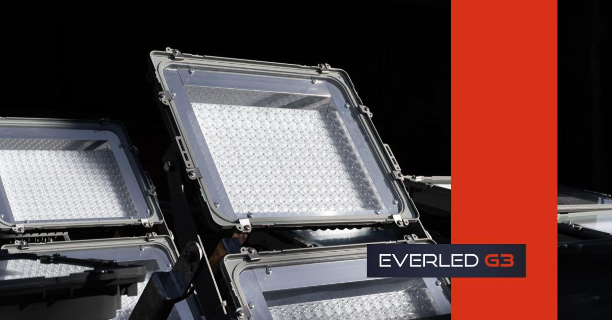 Iluminação para campo de futebol com projetor de led Everled G3
